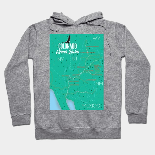 Colorado River Basin vintage map Hoodie by nickemporium1